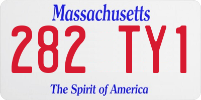 MA license plate 282TY1
