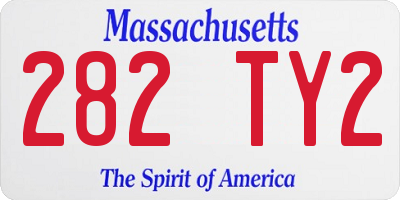 MA license plate 282TY2
