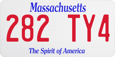 MA license plate 282TY4