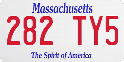 MA license plate 282TY5