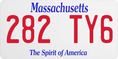 MA license plate 282TY6