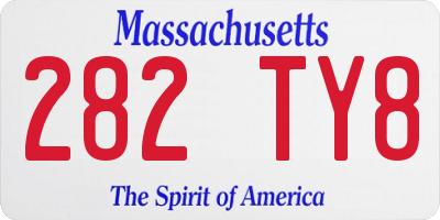 MA license plate 282TY8