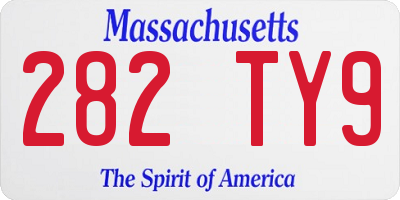 MA license plate 282TY9
