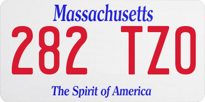 MA license plate 282TZ0