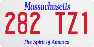 MA license plate 282TZ1