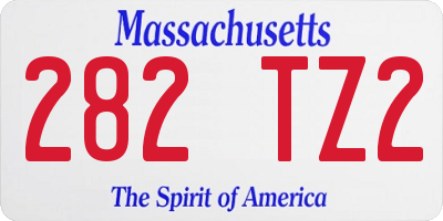 MA license plate 282TZ2