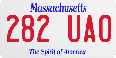 MA license plate 282UA0