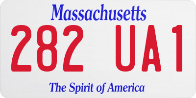MA license plate 282UA1