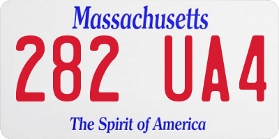 MA license plate 282UA4