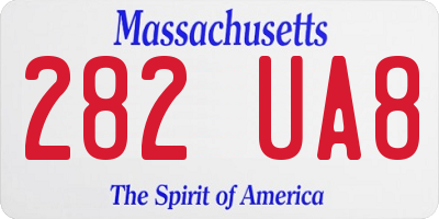 MA license plate 282UA8