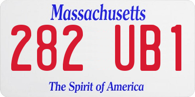MA license plate 282UB1