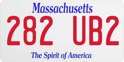 MA license plate 282UB2