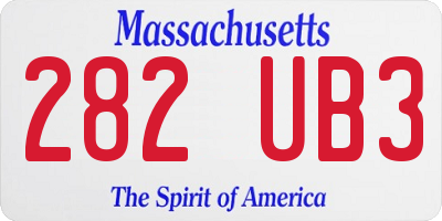 MA license plate 282UB3
