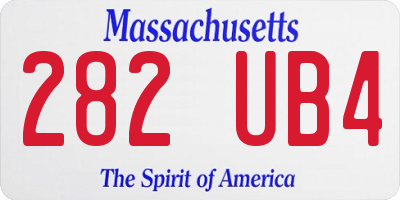 MA license plate 282UB4