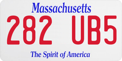 MA license plate 282UB5