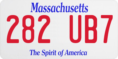 MA license plate 282UB7