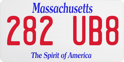 MA license plate 282UB8