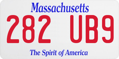 MA license plate 282UB9