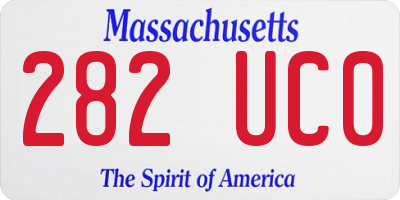 MA license plate 282UC0