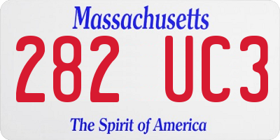 MA license plate 282UC3