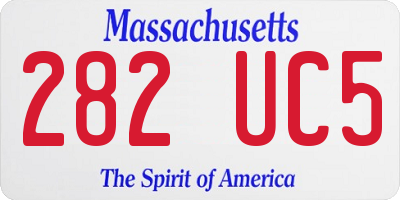 MA license plate 282UC5