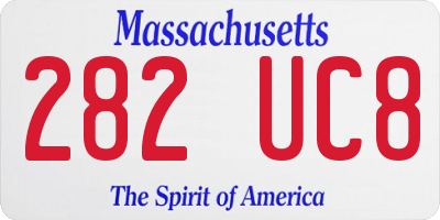 MA license plate 282UC8