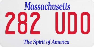 MA license plate 282UD0