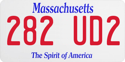 MA license plate 282UD2