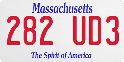 MA license plate 282UD3
