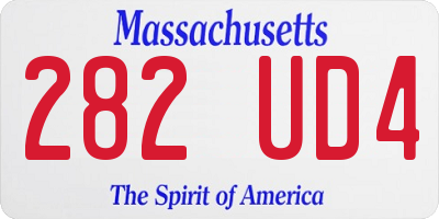 MA license plate 282UD4