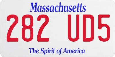 MA license plate 282UD5