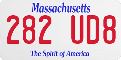 MA license plate 282UD8