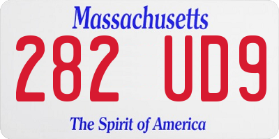 MA license plate 282UD9