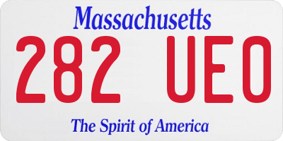 MA license plate 282UE0