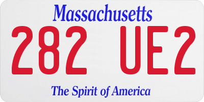 MA license plate 282UE2