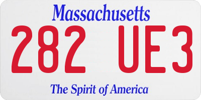MA license plate 282UE3
