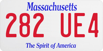 MA license plate 282UE4