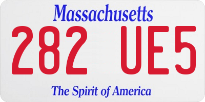 MA license plate 282UE5