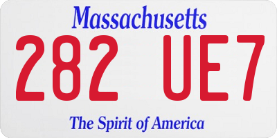 MA license plate 282UE7