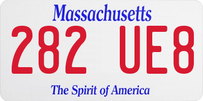 MA license plate 282UE8