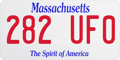MA license plate 282UF0