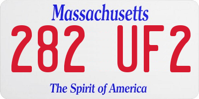 MA license plate 282UF2