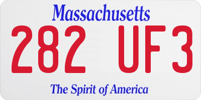 MA license plate 282UF3