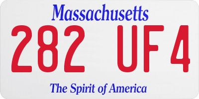 MA license plate 282UF4