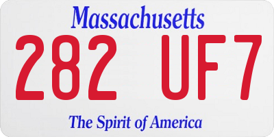 MA license plate 282UF7