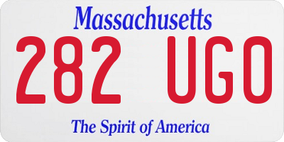 MA license plate 282UG0