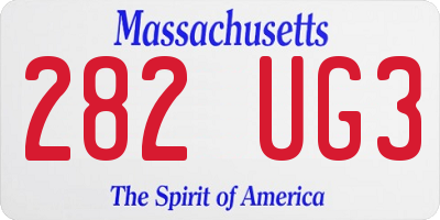 MA license plate 282UG3