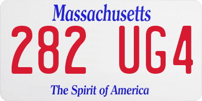 MA license plate 282UG4