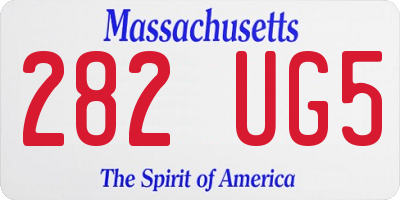 MA license plate 282UG5