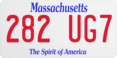 MA license plate 282UG7